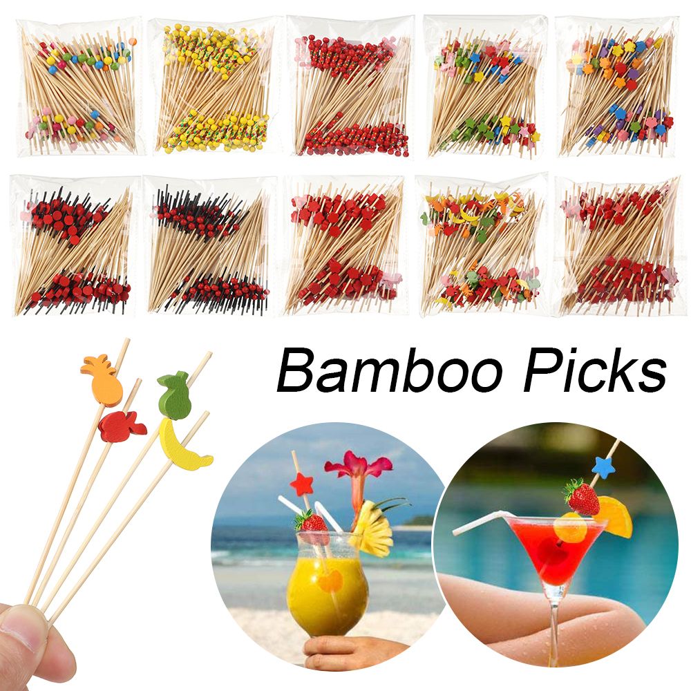 Woodworking School - 100Pcs Disposable Bamboo Picks Fruit Sticks