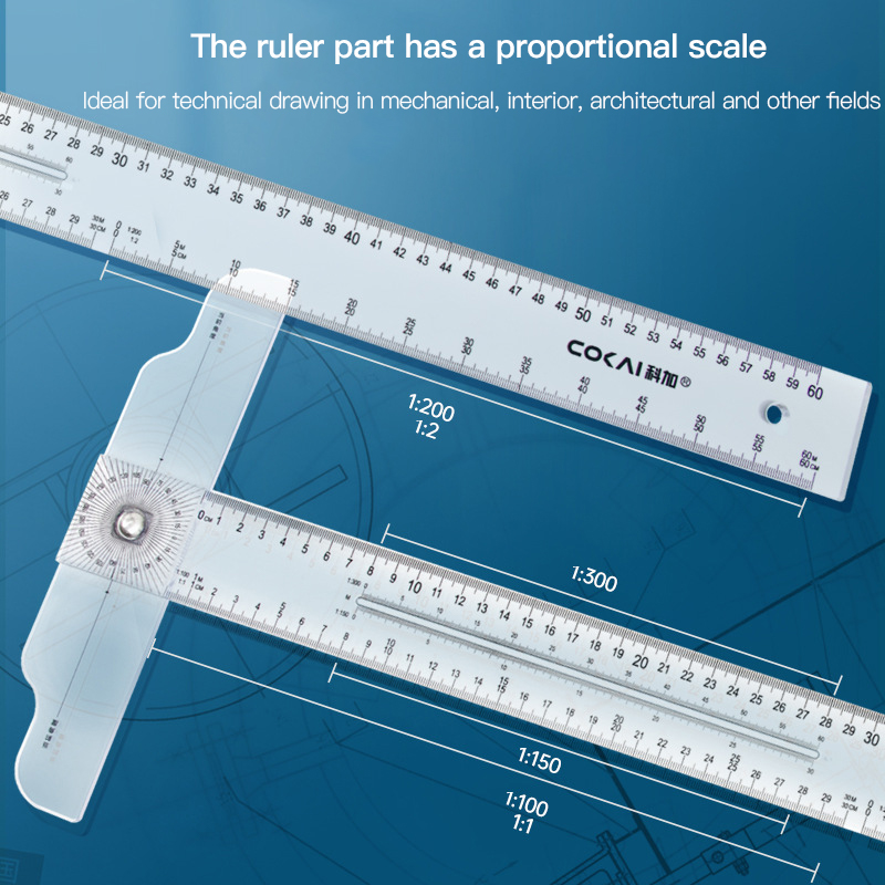 Woodworking Project - Dual-Sided T Square Ruler Clear Transparent