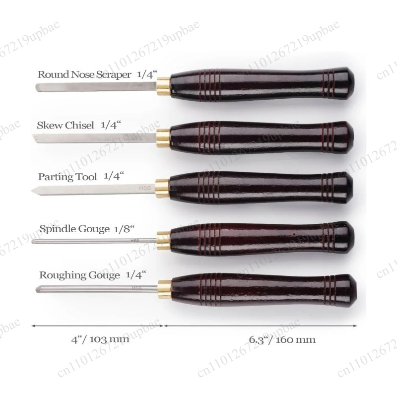 Woodworking Lathe - 5Pcs HSS Lathe Chisel Set High‑Speed