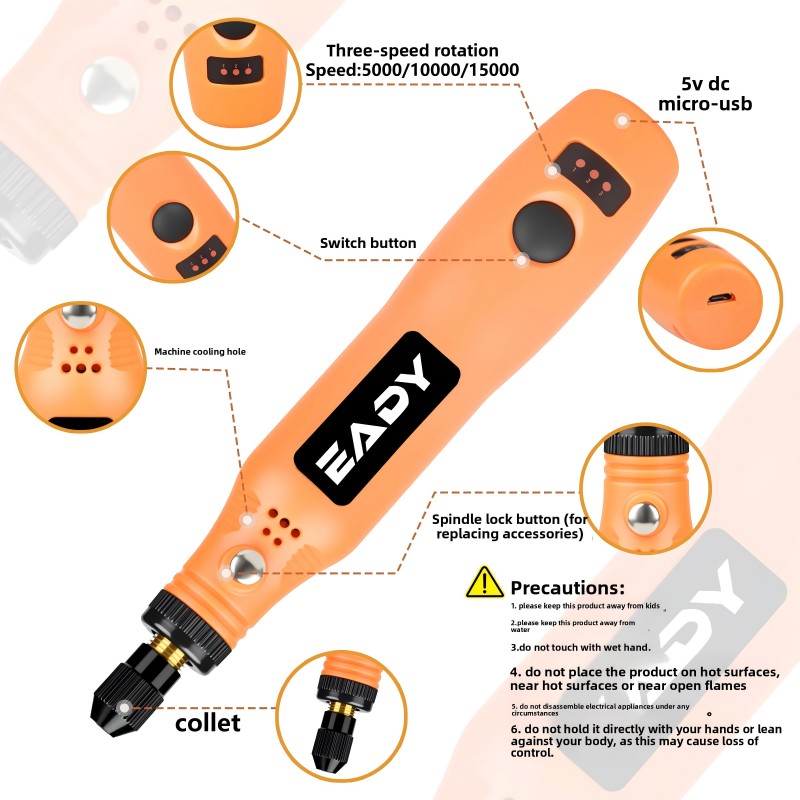 USB Cordless Rotary Tool Kit – - Woodworking Project 评论和价格