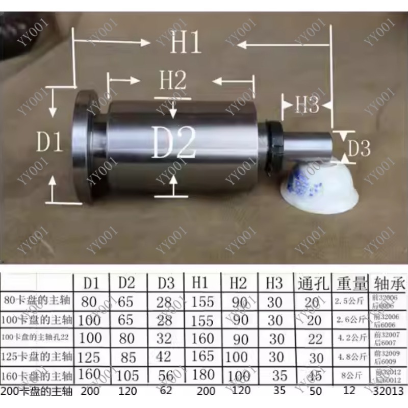 80/100/125/160 Lathe Spindle H - Woodworking Lathe 评论和价格