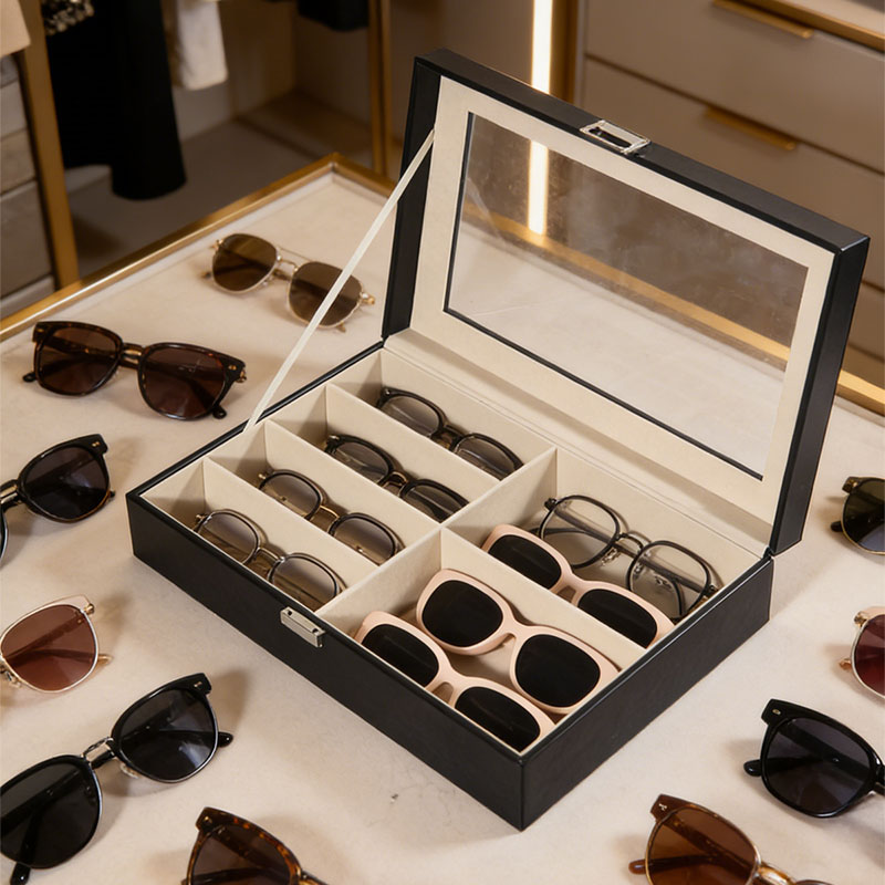 Black 6-Compartment Eyeglass S - Woodworking Show 评论和价格