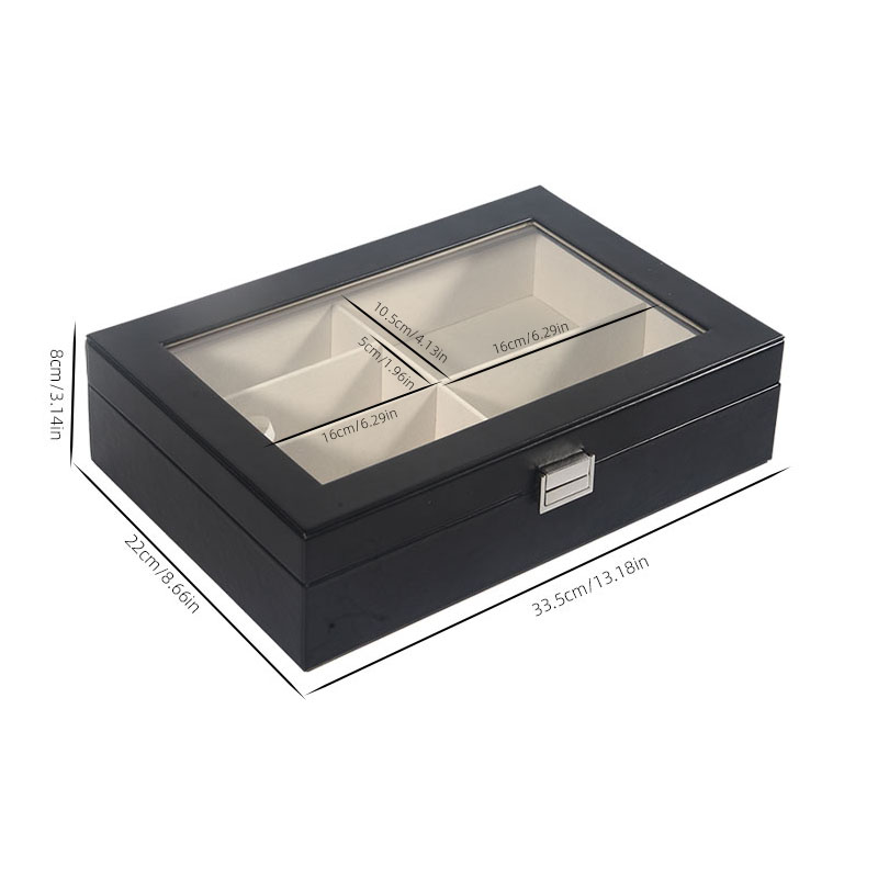 Black 6-Compartment Eyeglass S - Woodworking Show 评论和价格