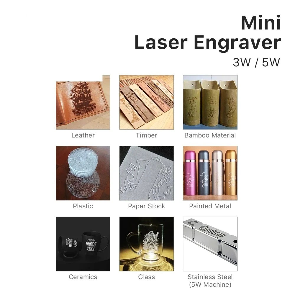5000mW Mini CNC Laser Engraver - Woodworking Logo 评论和价格