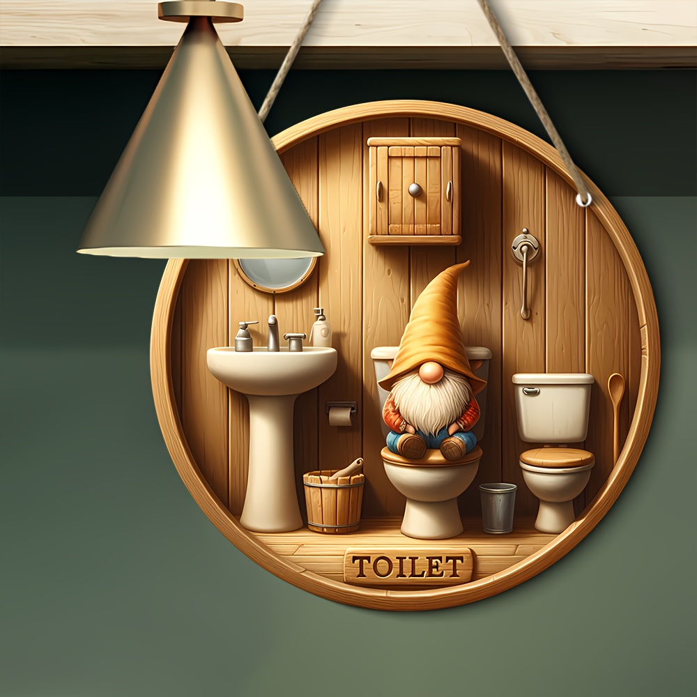 Country gnome toilet logo, woo - Woodworking Logo 评论和价格